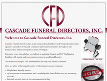 Tablet Screenshot of cascadefuneraldirectors.com